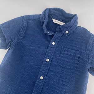 Janie‎ and Jack Button-Up Shirt Short Sleeve Textured Blue Size 5